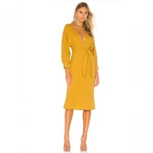 TULA ROSA Khyla MIDI Dress in Mustard Yellow Sise XXS